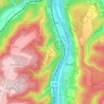 Topografische Karte Heisser Stein, Höhe, Relief