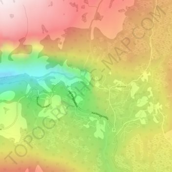 Topografische Karte Voringfossen view pt., Höhe, Relief