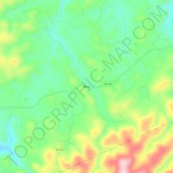 Topografische Karte Mew, Höhe, Relief