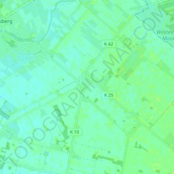 Topografische Karte Huxfeld, Höhe, Relief