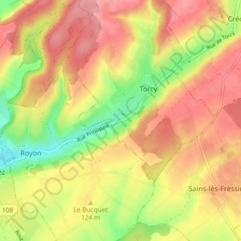 Topografische Karte La Grande-Rue, Höhe, Relief