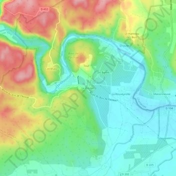 Topografische Karte Le Pouget, Höhe, Relief