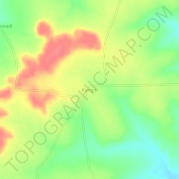 Topografische Karte Kangiti, Höhe, Relief