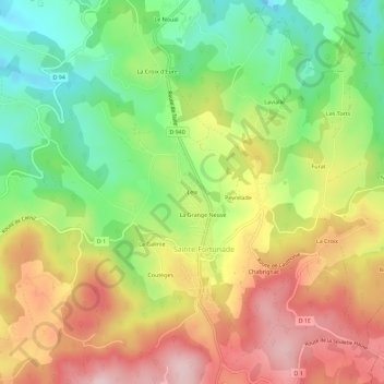 Topografische Karte Leix, Höhe, Relief