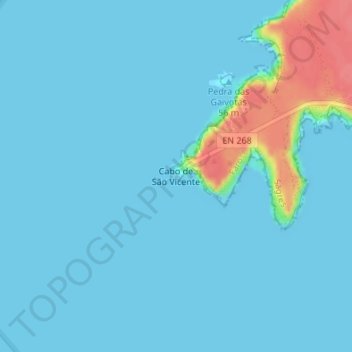 Topografische Karte Kap Sankt Vinzenz, Höhe, Relief