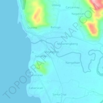 Topografische Karte Maragayap, Höhe, Relief