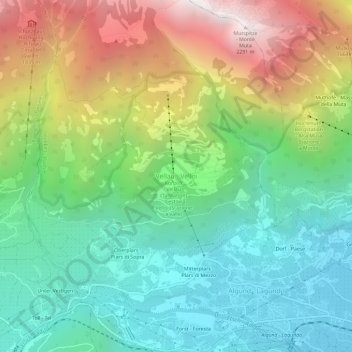 Topografische Karte Vellau, Höhe, Relief