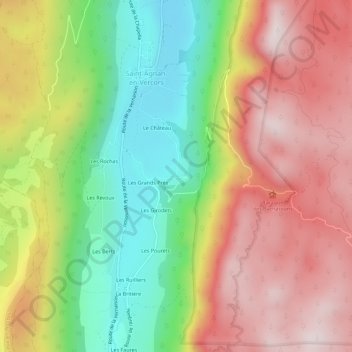 Topografische Karte Les Brunets, Höhe, Relief
