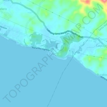 Topografische Karte Carayman, Höhe, Relief