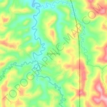 Topografische Karte Mambing, Höhe, Relief
