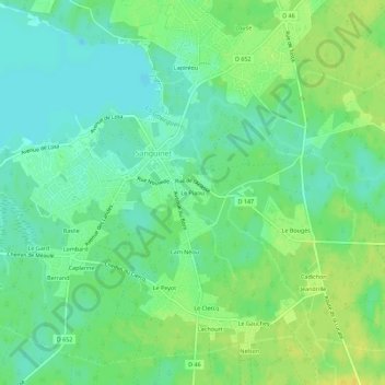 Topografische Karte Le Piaou, Höhe, Relief