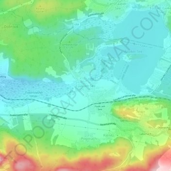 Topografische Karte Faak am See, Höhe, Relief