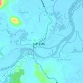 Topografische Karte Centro, Höhe, Relief