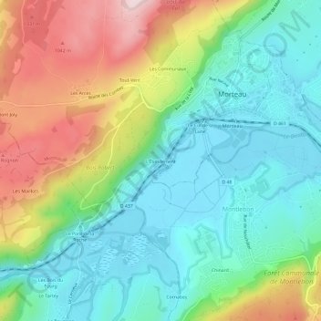 Topografische Karte L'Éboulement, Höhe, Relief