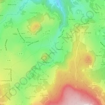 Topografische Karte La Salce, Höhe, Relief