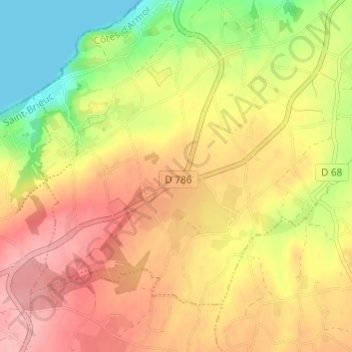 Topografische Karte La Couture, Höhe, Relief
