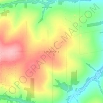 Topografische Karte Santa Maria, Höhe, Relief