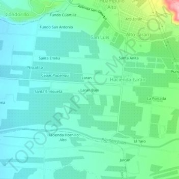 Topografische Karte Laran Bajo, Höhe, Relief