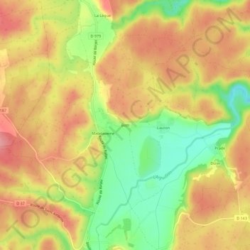 Topografische Karte Beth, Höhe, Relief