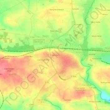 Topografische Karte Saint-Éloi, Höhe, Relief