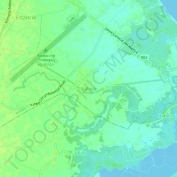 Topografische Karte Nalook, Höhe, Relief