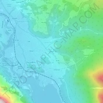 Topografische Karte Sarstein, Höhe, Relief