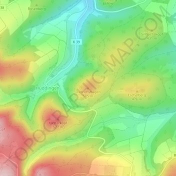 Topografische Karte Dietrichshagen, Höhe, Relief