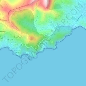 Topografische Karte Le dattier, Höhe, Relief