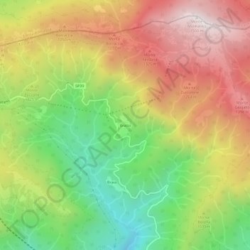 Topografische Karte Bratto, Höhe, Relief