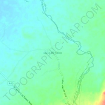 Topografische Karte Mata de Coco, Höhe, Relief