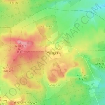 Topografische Karte Wilsede, Höhe, Relief