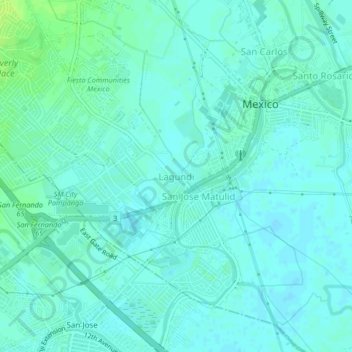 Topografische Karte Lagundi, Höhe, Relief