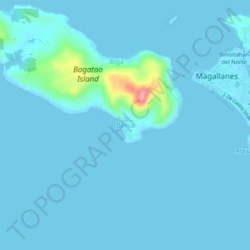 Topografische Karte Behia, Höhe, Relief