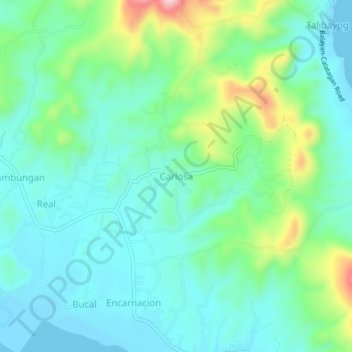 Topografische Karte Carlosa, Höhe, Relief