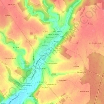 Topografische Karte La Fosse, Höhe, Relief