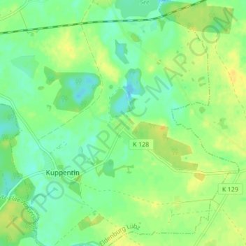Topografische Karte Daschow, Höhe, Relief