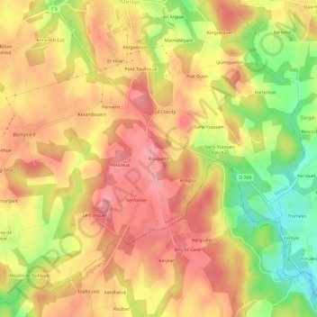 Topografische Karte Rosquero, Höhe, Relief