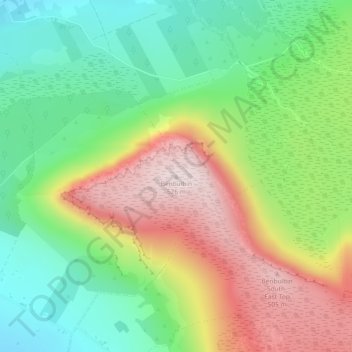 Topografische Karte Benbulbin, Höhe, Relief