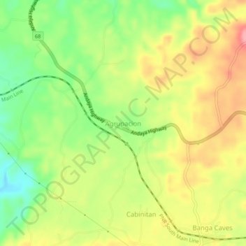 Topografische Karte Agrupacion, Höhe, Relief