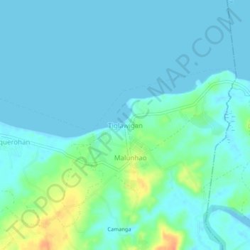 Topografische Karte Tiglawigan, Höhe, Relief