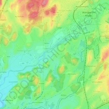 Topografische Karte Elitz, Höhe, Relief