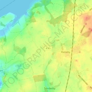 Topografische Karte Norby, Höhe, Relief