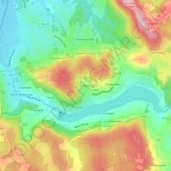 Topografische Karte Le Perrier, Höhe, Relief