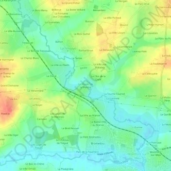 Topografische Karte Le Moulin de la Marche, Höhe, Relief