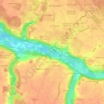 Topografische Karte Les Grands Reguins, Höhe, Relief
