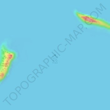 Topografische Karte Hunga Tonga, Höhe, Relief