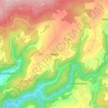 Topografische Karte Haag, Höhe, Relief