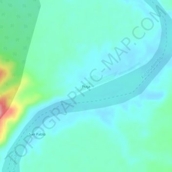 Topografische Karte Puija, Höhe, Relief