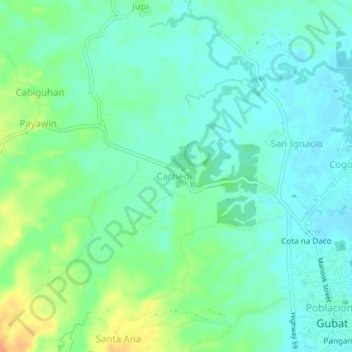 Topografische Karte Carriedo, Höhe, Relief