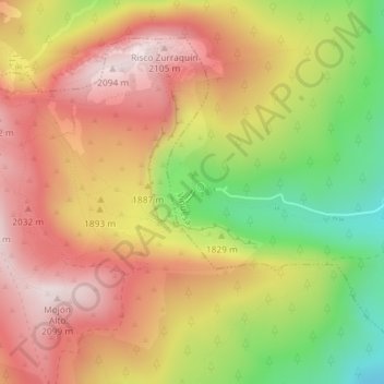 Topografische Karte Laguna Negra, Höhe, Relief